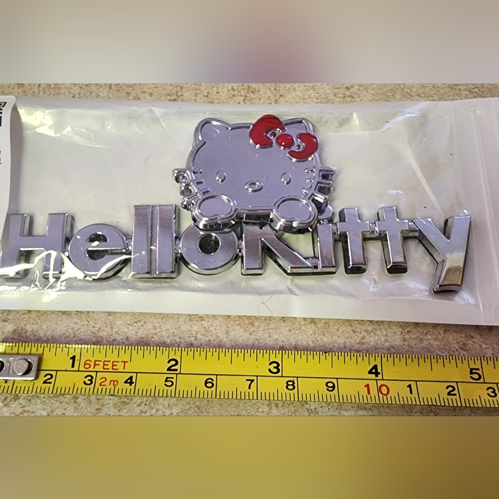 Hello Kitty Car Metal Emblem Adhesive Back